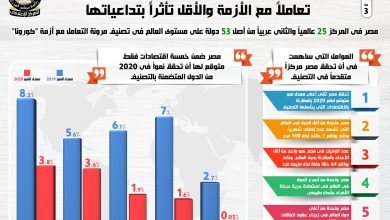 بالإنفوجراف... وكالة بلومبرج: مصر من أفضل دول العالم تعاملاً مع الأزمة والأقل تأثراً بتداعياتها